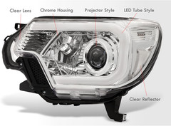 LED DRL Tube Bar Driving Projector Headlights Corner Signal Lamps Headlamps Asse