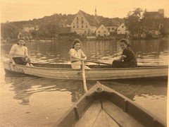 ❤️Lot 3 Photos Beautiful Women Girl Pose Nature Boat Dress River 30s-40s BDM ~4×6