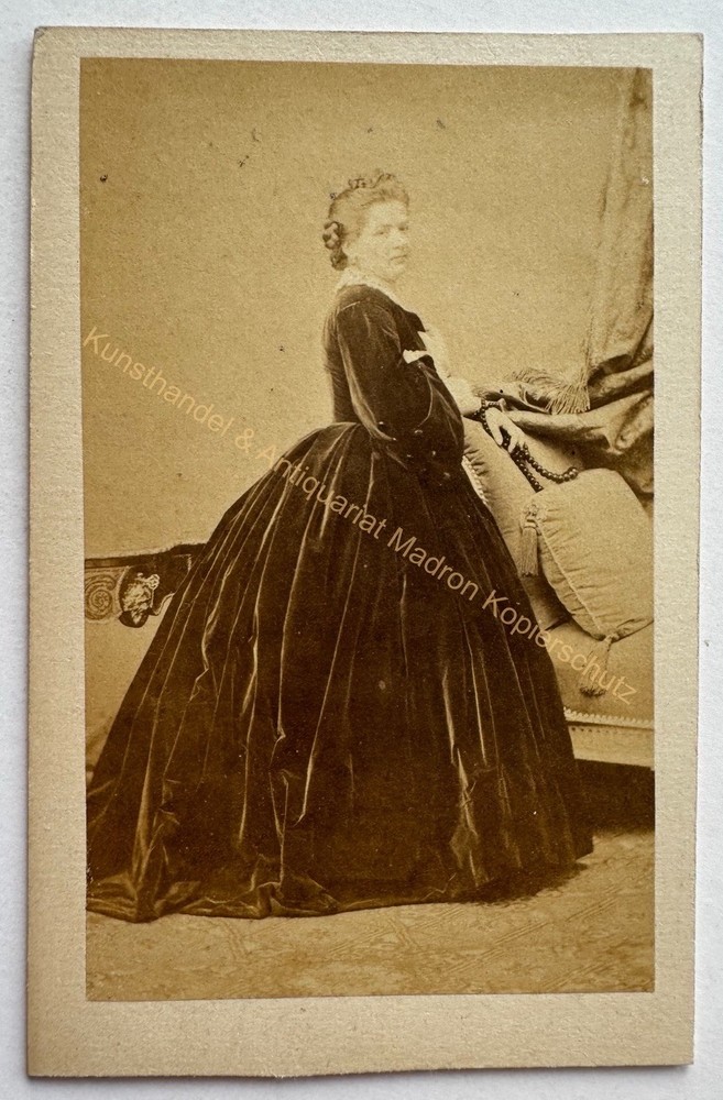 orig. CDV photo old picture around 1860 Ludwig Anger woman by architect Kirschner Ferd