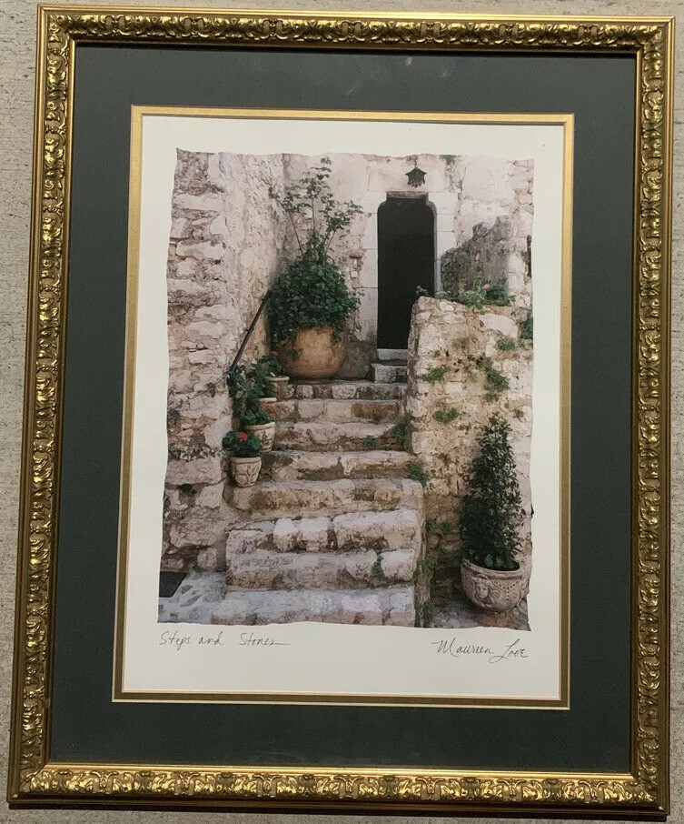 Maureen Love Original Art Print «Steps and Stones» Matted Framed 19’ x 23’