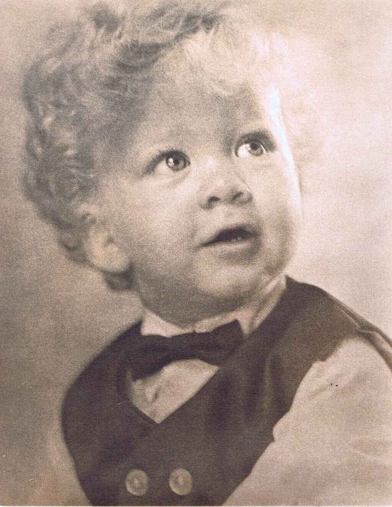 Hendrickson Original Photo Sepia PORTRAIT OF VERY CUTE BLONDE TODDLER 11×14″