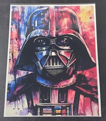 Watercolor Inspired Star Wars Collectible 8.5×11 Canvas Fan Art – Darth Vader