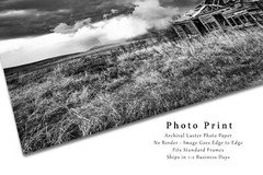 Country Photography Print – Black and White Picture of Abandoned House in Kansas
