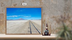 Tracks vanishing in the desert, High Resolution Image, Many Formats, TV Art