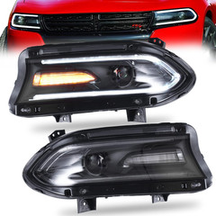 Headlight Assembly Fits for Dodge Charger 2015-2020(Not for Xenon Models), LED H