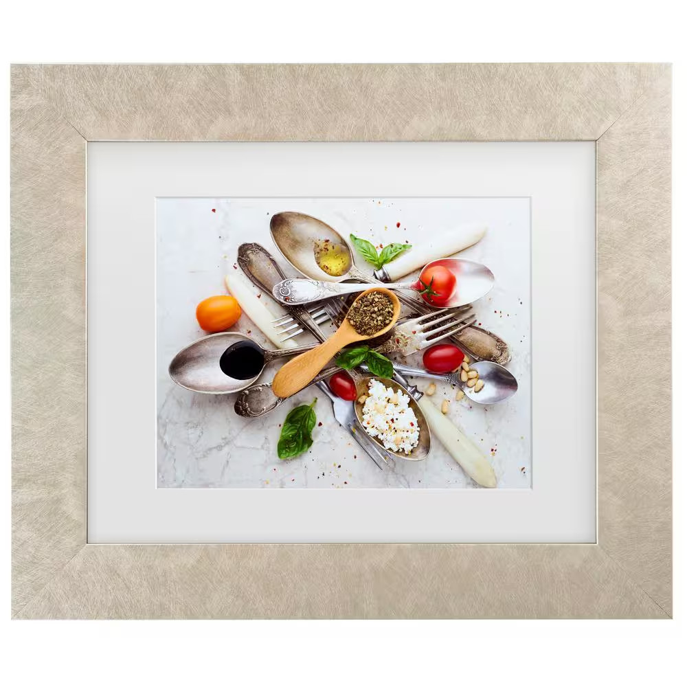 Aleksandrova Karina Spoons and Salad Matted Framed Photography Wall Art 19.5 In.