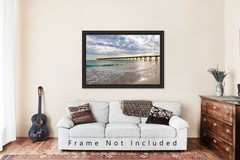 Pensacola Beach Pier Photography Print: Florida Gulf Coast Fishing Travel Photo