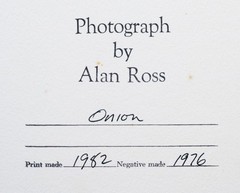 Original signed photograph by Alan Ross