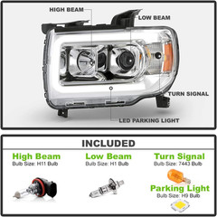 – for 2015-2022 GMC Canyon Chrome Housing LED Tube Upgrade Projector Headlights