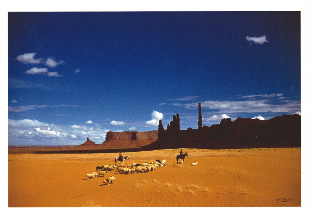 Navajo Giclee Print Monument Valley Ya Bi Chai 7 7/8 x 11 3/8″ Earl Waggoner