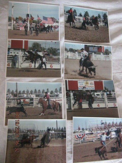 Lot of 8 Modern colored Rodeo Pictures , 8 X 10, at Clayton, NM (2003-2011)