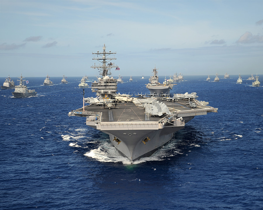 The Nimitz-class aircraft carrier USS Ronald Reagan 8″x10″ Photograph Print