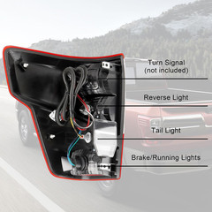 Pair Tail Lights Assembly with Bulbs Compatible with Nissan Titan/Titan XD | Rea