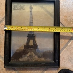 Framed Glass Print Of Aifel Tower. Originally Part Of 4 Sided Candle Holder