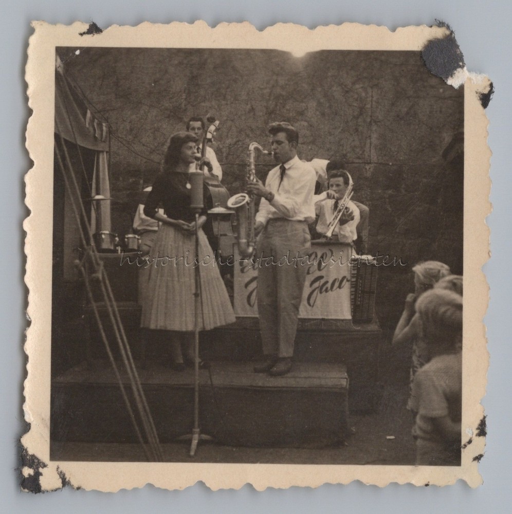 Saalburg-Ebersdorf Saale – Band Music Saxophone – Old Photo 1950s