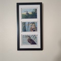 Great Blue Heron Art Prints Framed Signed S. Gooch 2008 Vertical Wildlife Wall