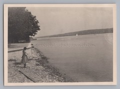 Reichenau Lake Constance – Woman on the Water Promenade – Old Photo
