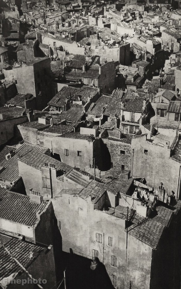 1929 Original HERBERT BAYER Aerial European Buildings City Vintage Photo Gravure