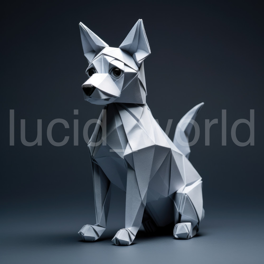 Modern Origami Dog Wall Art Digital File Download Puppy Studio Decor Printable