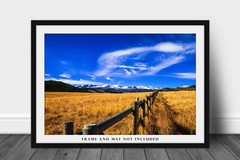 Bighorn Mountains Wyoming Fence Western Sky Rocky Mountain Photography Printa