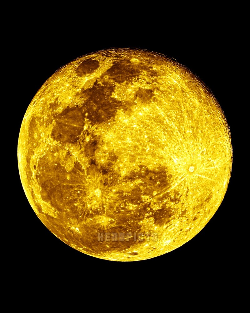 Full Yellow Moon Phase Home & Office Wall Decor, 8×10 inch Photo Print M1305