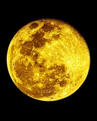 Full Yellow Moon Phase Home & Office Wall Decor, 8×10 inch Photo Print M1305