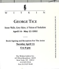 George Tice (b. 1938) Art Show Announcement Card – A Vision Of Yorkshire 1992