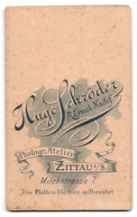 Photograph Hugo Schröder, Zittau, portrait young lady with hair tied back