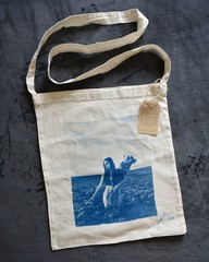 Handmade Cyanotype Tote Bag – Original Artwork – Nude Photography – Fine Art