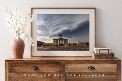 Storm Photography Print: Oklahoma Courthouse Supercell Thunderstorm Photo