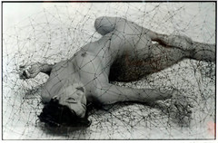 Art Nude VINCENT FRONCZEK Photo «Glenda in Net» Dated 1992 Professionally Framed
