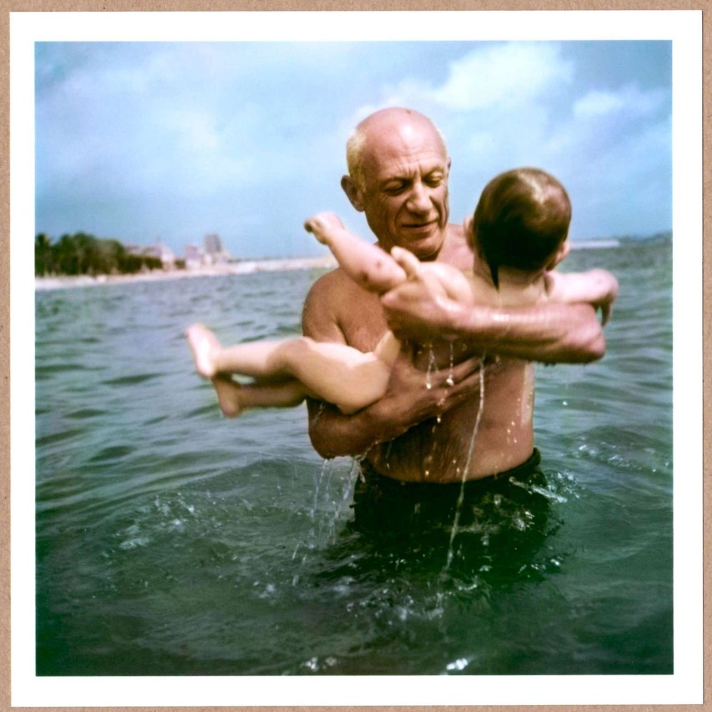 ESTATE STAMPED ROBERT CAPA PABLO PICASSO PLAYING WITH HIS SON CLAUDE VALLURIS