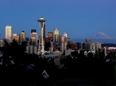 New SEATTLE Skyline space needle Print Photography Jon Robinson matted signed