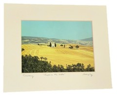 VTG Italian Photograph Tuscany (5×7) CHAPEL IN THE HILLS Murphy Matted 8”T 10”W