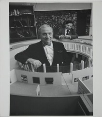 ARNOLD NEWMAN-2 Gelatin Silvers of Joseph Hirshhorn w/ museum model of Hirshhorn