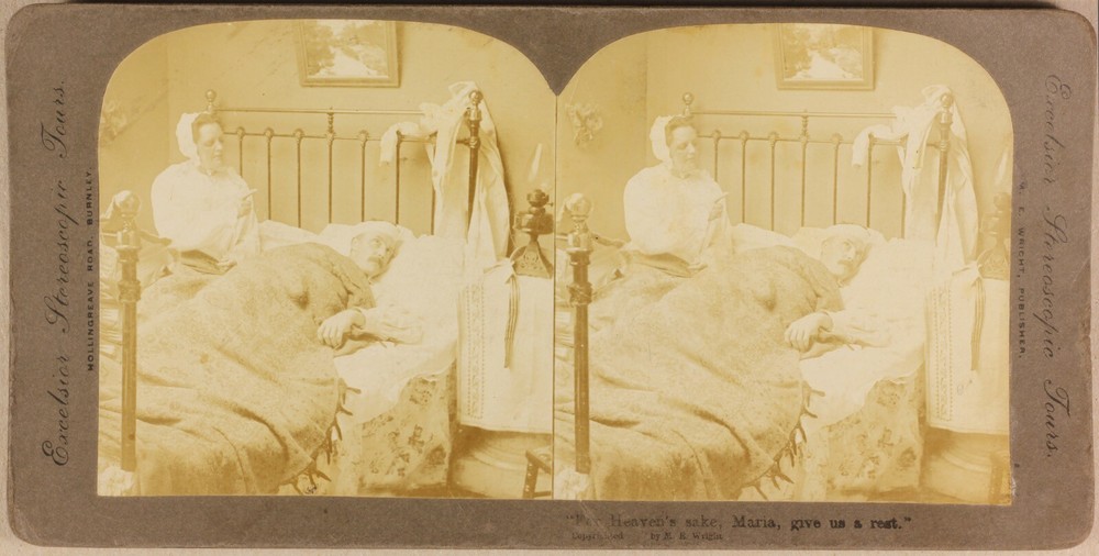 Scene Comic The Life Of Couple Bed Photo Stereo Vintage Album