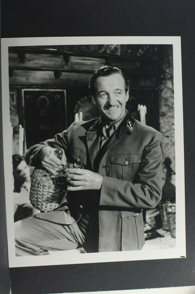 David Niven with Wine Jug Military Uniform – 8×10″ Photo Print – Pre-2012 L1344A