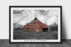 Country Photography Print – Picture of Rustic Red Barn in Missouri