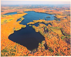 Clear Lake, Woodruff, Oneida County, Wisconsin Overhead Photo. Frame Optional.