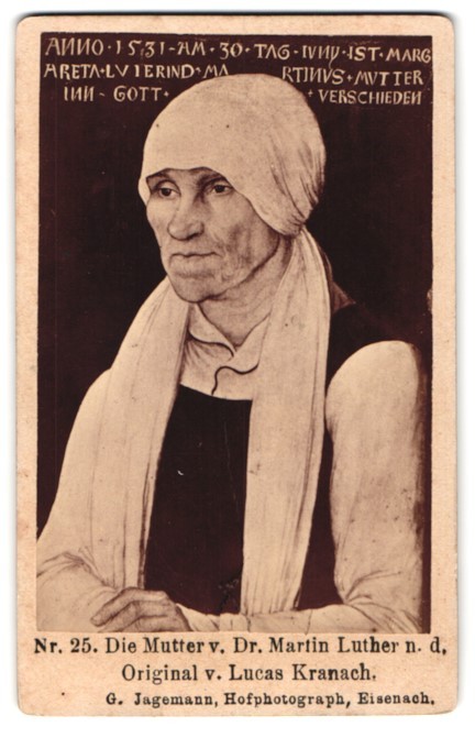 2 photographs G. Jagemann, Eisenach, portrait parents of Dr. Martin Luther, NAC