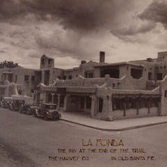 1920s T Harmon Parkhurst Signed Silver Print Photograph La Fonda Santa Fe Framed