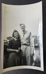 Vintage 1938 – 1942 Lot of 3 Black & White Photos Couple, A Guy & Lady on a Log