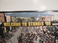 FRAMED 18X23 VINTAGE 1998 PHOTOGRAPH PHOTO STURGIS SD MOTORCYCLE RALLY DOWNTOWN