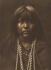 1972 EDWARD CURTIS Native American Indian Mohave Mosa Girl Large Art Photo