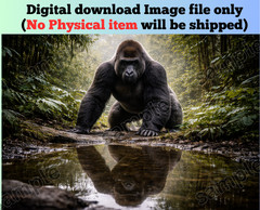 Gorilla in jungle Creative picture background for print photo New image AI art