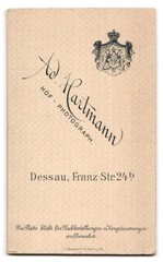 Photograph Ad. Hartmann, Dessau, Franz-Straße 24b, young woman in fitted class