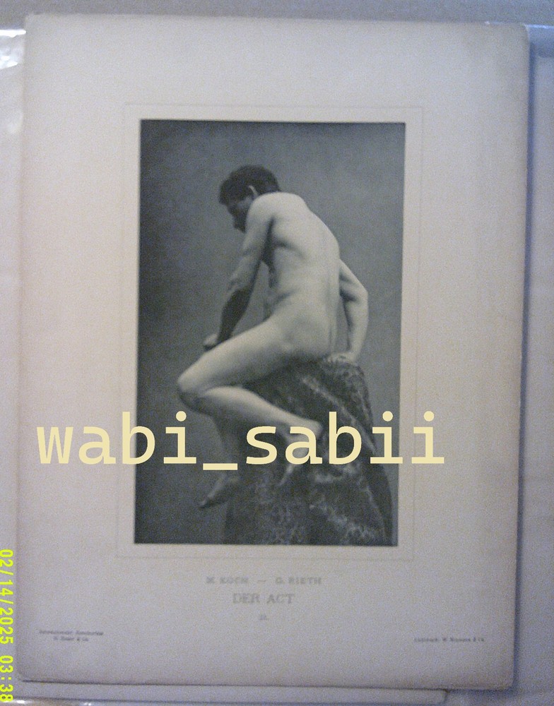vtg 1894 Male Collotype Koch & Rieth Der Act Freilicht Classic gay fine art #21