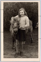 Little Girl and Little Horse Make Friendship – Photo Postcard 9x14cm