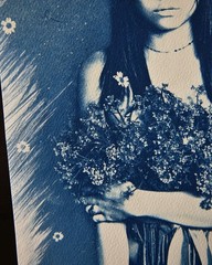 Cyanotype – Original Handmade Fine Art Photo – female portrait by Adam’s Lilith