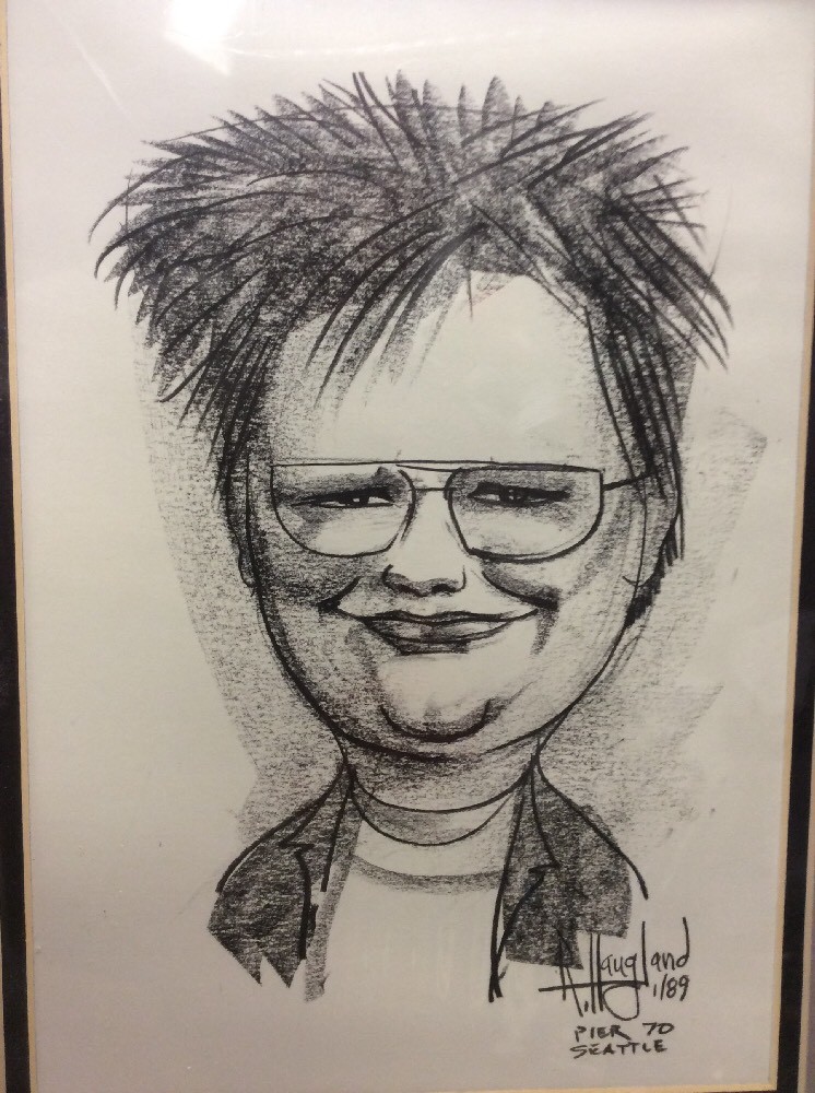 R Haugland Character Street Pencil Pen Drawing Art 1989 Pier 70 Seattle